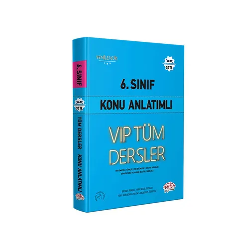 6. Sınıf VIP Tüm Dersler Konu Anlatımlı Mavi Kitap Editör Yayınevi