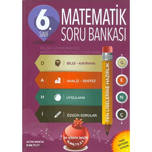 6.Sınıf Kırmızı Dahi Genç Matematik Soru Bankası Fen Liselerine Hazırlık Nartest Yayınları
