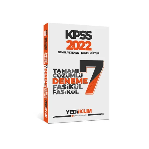 Yediiklim 2022 KPSS GY-GK Tamamı Çözümlü 7 Fasikül Deneme