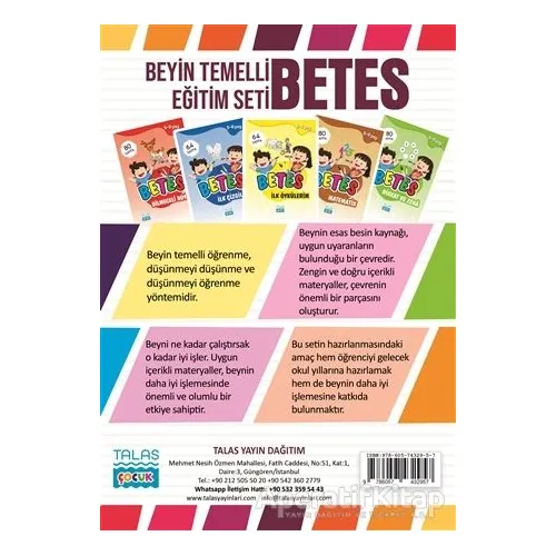 Beyin Temelli Eğitim Seti - Betes ( 5 Kitap Takım ) - Nesli Şimşek - Talas Yayınları