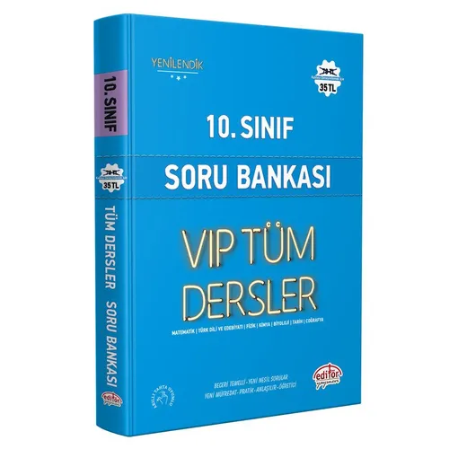Editör 10. Sınıf VIP Tüm Dersler Soru Bankası Mavi Kitap