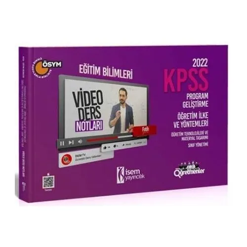 İsem 2022 KPSS Eğitim Bilimleri Program Geliştirme, Öğretim İlke ve Yöntemleri Video Ders Notları