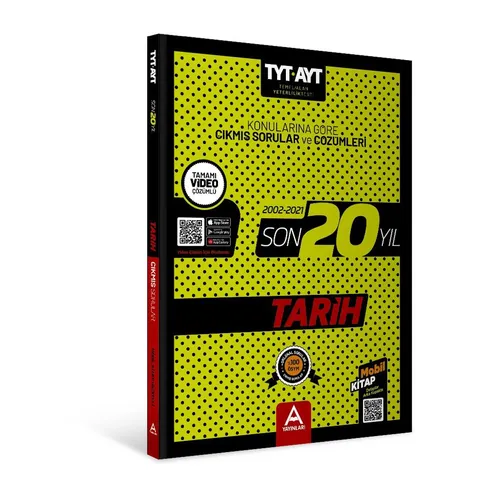 A Yayınları TYT AYT Tarih Son 20 Yıl Çıkmış Sorular 2002-2021