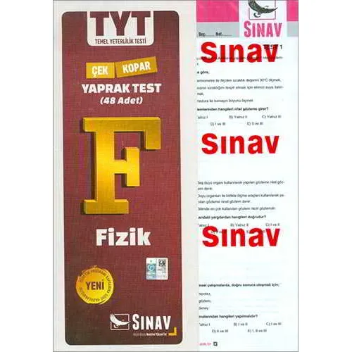 Sınav TYT Fizik Çek Kopar Yaprak Test