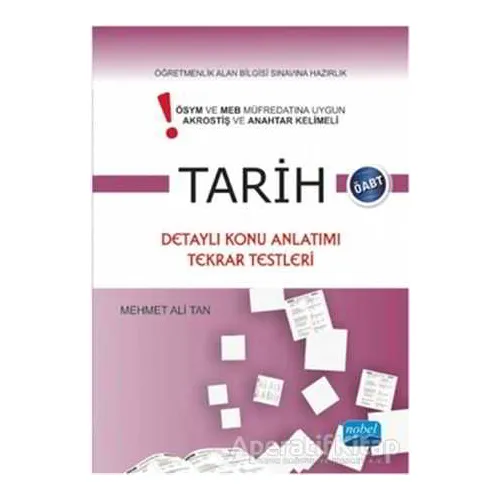 Tarih Öğretmenlik Alan Bilgisi Konu Anlatımlı - Mehmet Ali Tan - Nobel Sınav Yayınları