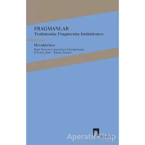 Fragmanlar - Herakleitos - Dergah Yayınları