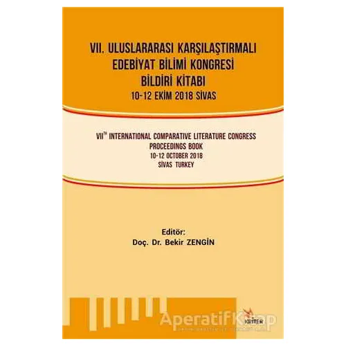 7. Uluslararası Karşılaştırmalı Edebi·yat Bi·li·mi· Kongresi· Bi·ldi·ri· Ki·tabı