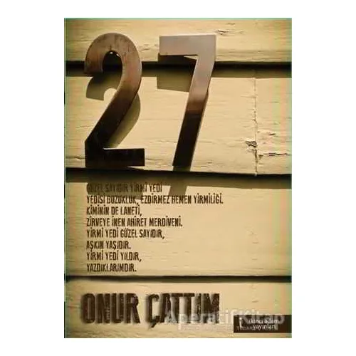 27 - Onur Çattım - İkinci Adam Yayınları