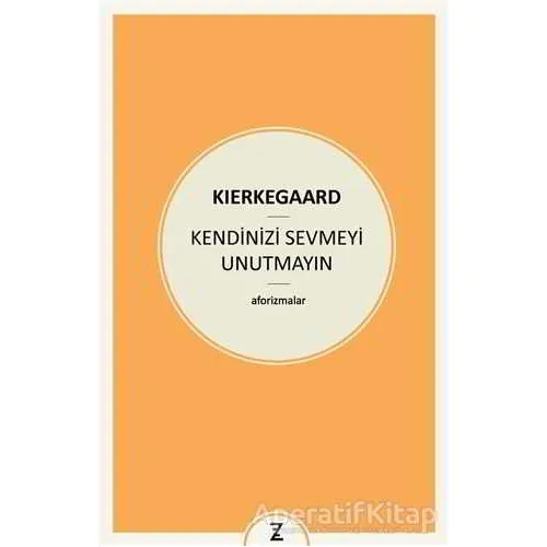 Kendinizi Sevmeyi Unutmayın - Soren Kierkegaard - Zeplin Kitap