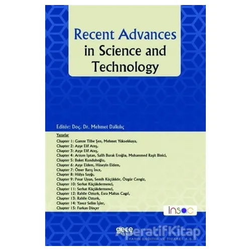 Recent Advances in Science and Technology - Ömer Barış İnce - Gece Kitaplığı