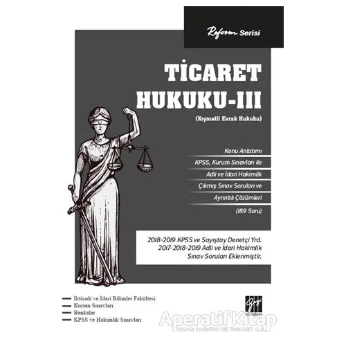Reform Serisi Ticaret Hukuku - 3 - Kolektif - Gazi Kitabevi