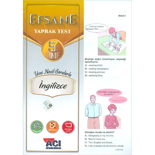 Açı 5.Sınıf İngilizce Efsane Yaprak Test
