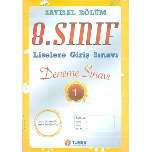 Türev 8.Sınıf Sayısal Sözel 5li Deneme Sınavı