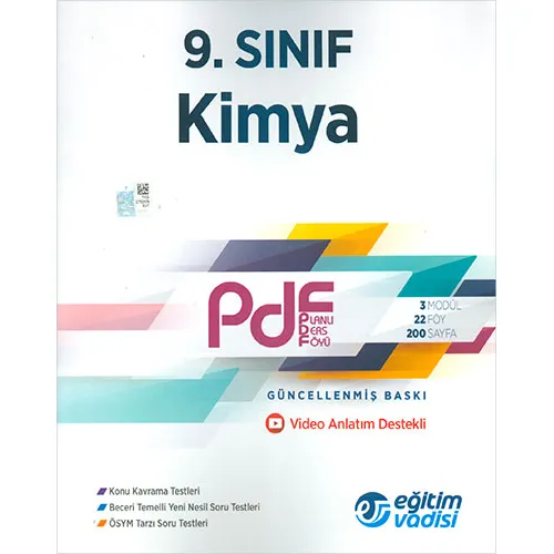 Eğitim Vadisi 9.Sınıf Kimya Güncel PDF Planlı Ders Föyü