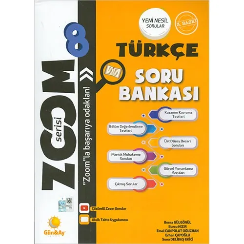 8.Sınıf Türkçe Zoom Soru Bankası Günay Yayınları