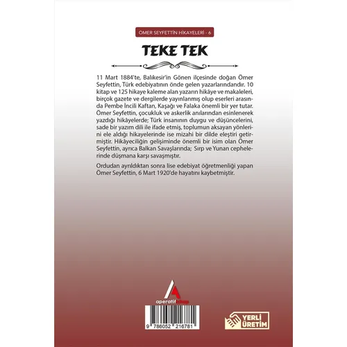 Teke Tek - Ömer Seyfettin - Aperatif Kitap Yayınları