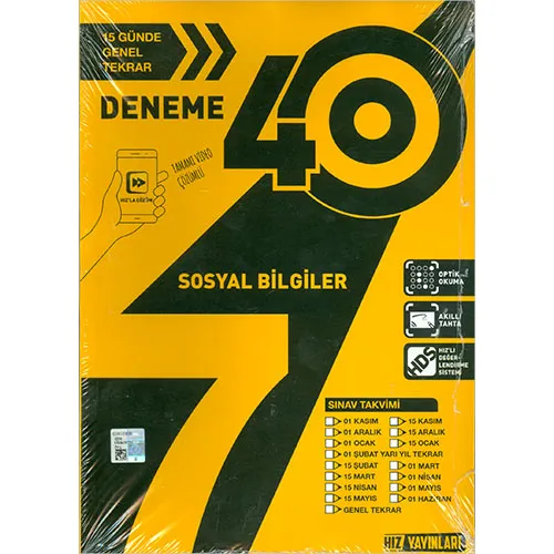 7.Sınıf 40lı Sosyal Bilgiler Deneme Hız Yayınları