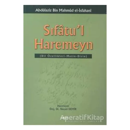 Sıfatu’l Haremeyn Dil Özellikleri / Metin / Dizin