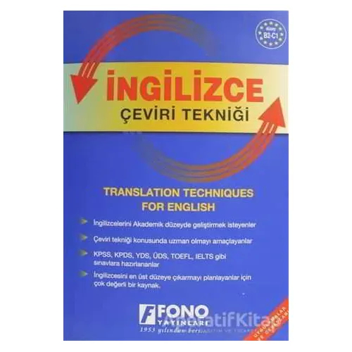 İngilizce Çeviri Tekniği - Birsen Çankaya - Fono Yayınları