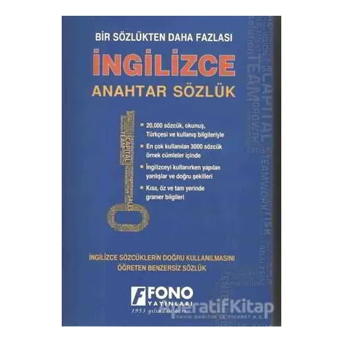 İngilizce Anahtar Sözlük - Birsen Çankaya - Fono Yayınları