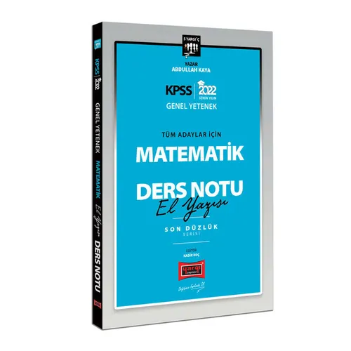 Yargı 2022 KPSS Genel Yetenek Son Düzlük 5 Yargıç Matematik El Yazısı Ders Notu