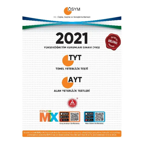 A Yayınları 2021 TYT AYT TıpkıI Basım Deneme Sınavı Paketi