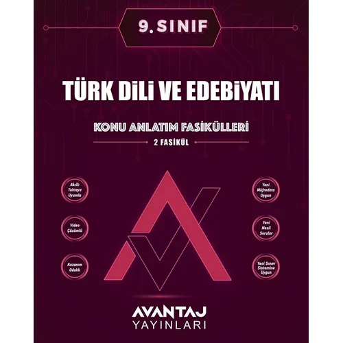 Avantaj 9. Sınıf Türk Dili ve Edebiyatı Konu Anlatım Fasikülü 2024 öncesi müfredat