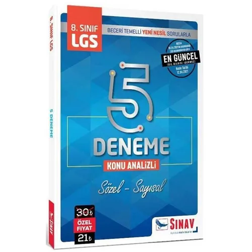 Sınav 8. Sınıf LGS Sözel-Sayısal Konu Analizli 5 Deneme