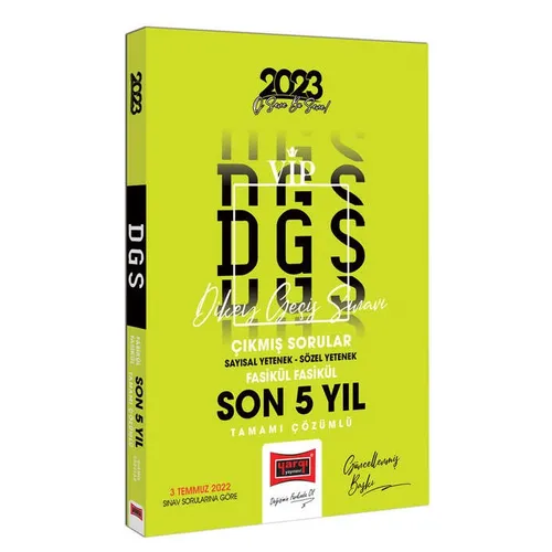 Yargı 2023 DGS Son 5 Yıl Tamamı Çözümlü Fasikül Fasikül Çıkmış Sınav Soruları