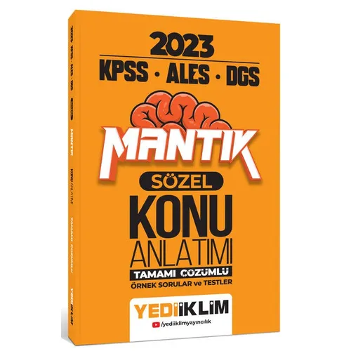 Yediiklim 2023 KPSS-ALES-DGS Sözel Mantık Konu Anlatımı