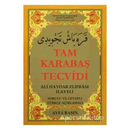 Tam Karabaş Tecvidi - Ali Haydar Kuran-ı Kerim Elifbası - Kolektif - Ayfa Basın Yayın