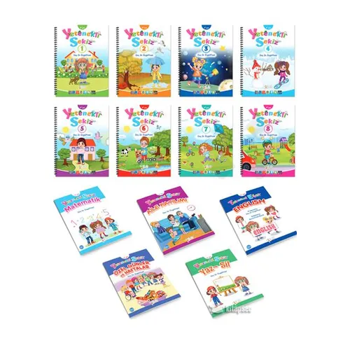 Yetenekli Sekiz 4+ Yaş Çantalı Set (13 Kitap) - İlk Adım Yayınları