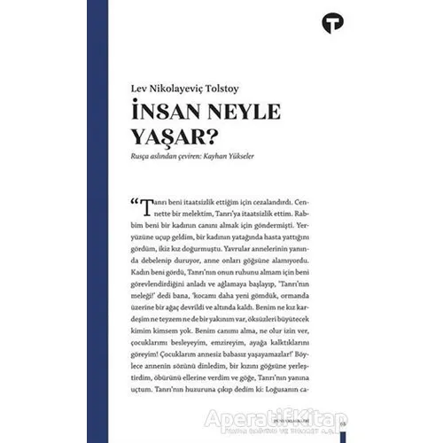 İnsan Ne İle Yaşar? - Lev Nikolayeviç Tolstoy - Turkuvaz Kitap