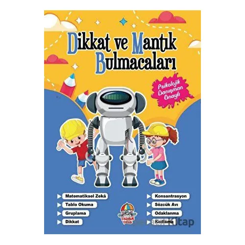 Dikkat Ve Mantık Bulmacaları - Lacivert Kitap - Kolektif - Yağmur Çocuk