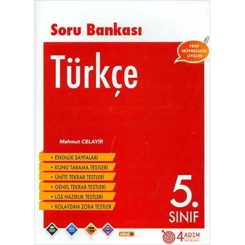5. Sınıf Türkçe Soru Bankası - Mahmut Celayir - 4 Adım Yayınları