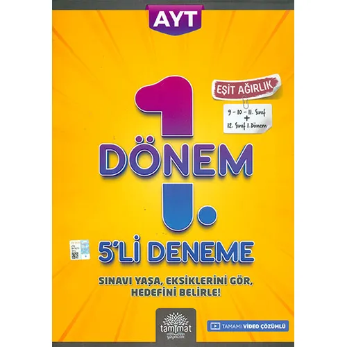 AYT Eşit Ağırlık 1.Dönem 5li Deneme Tammat Yayıncılık