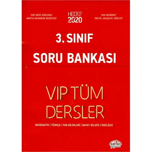 Editör 3.Sınıf Vip Tüm Dersler Soru Bankası Hedef 2020