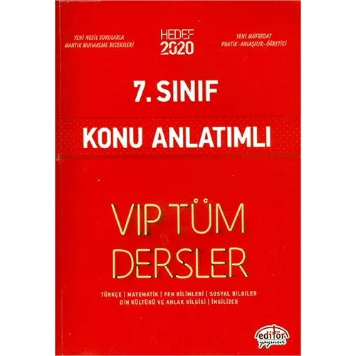 Editör 7.Sınıf Vip Tüm Dersler Konu Anlatımlı Hedef 2020
