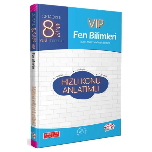 Editör 8.Sınıf VIP Fen Bilimleri Hızlı Konu Anlatımlı