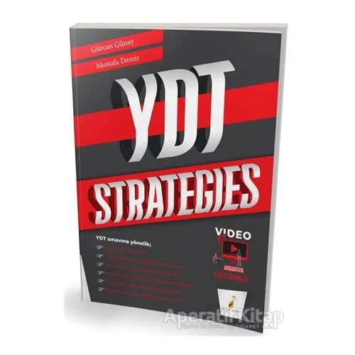 YDT Strategies Video Çözümlü Soru Bankası - Mustafa Demir - Pelikan Tıp Teknik Yayıncılık