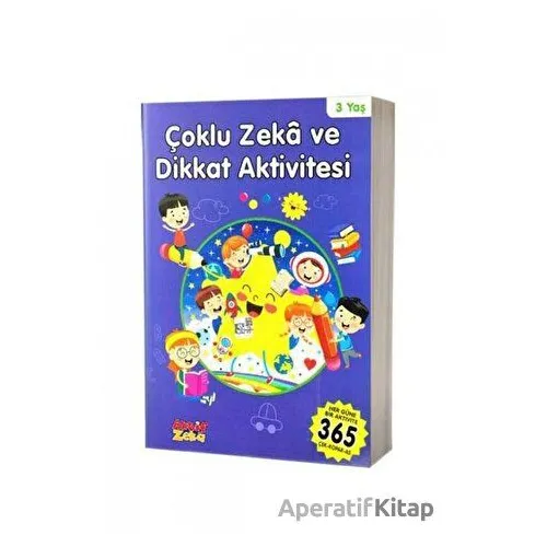 3 Yaş Çoklu Zeka ve Dikkat Aktivitesi - Mavi Kitap - Kolektif - Aktif Zeka Yayınları