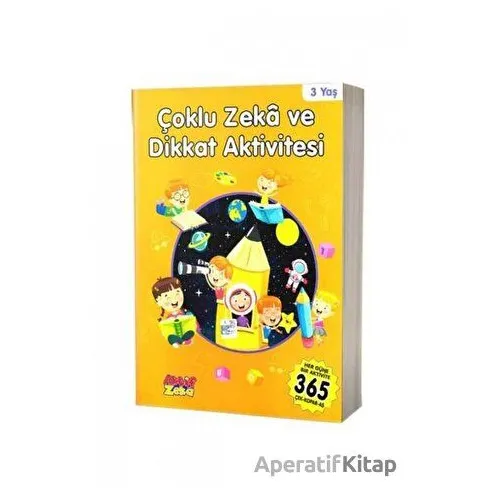3 Yaş Çoklu Zeka ve Dikkat Aktivitesi - Turuncu Kitap - Kolektif - Aktif Zeka Yayınları