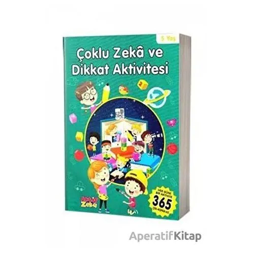 5 Yaş Çoklu Zeka ve Dikkat Aktivitesi - Yeşil Kitap - Kolektif - Aktif Zeka Yayınları