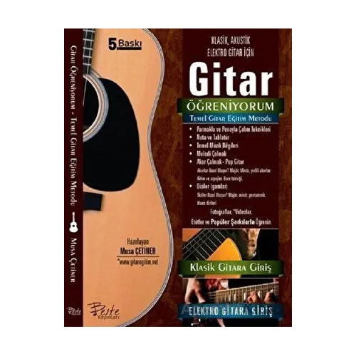 Gitar Öğreniyorum - Temel Gitar Eğitim Metodu - Musa Çetiner - Beste Yayınları