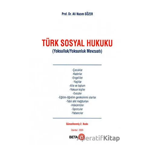 Türk Sosyal Hukuku - Ali Nazım Sözer - Beta Yayınevi