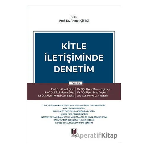 Kitle İletişiminde Denetim - Ahmet Çiftci - Adalet Yayınevi