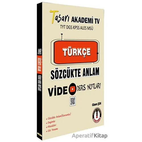 Türkçe Sözcükte Anlam Video Ders Notları - Gizem Şen - Tasarı Eğitim Yayınları