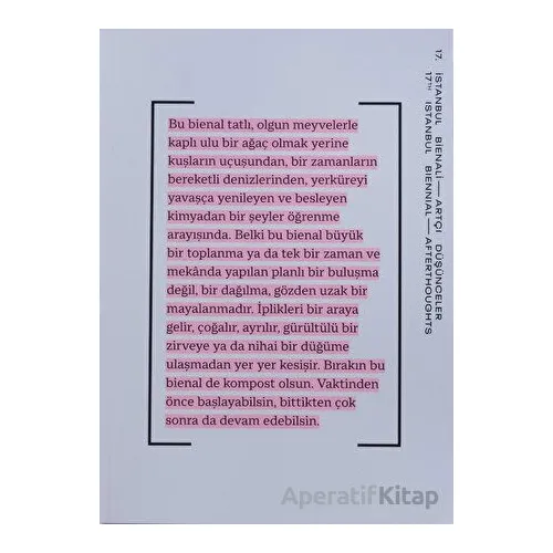 17. İstanbul Bienali - Artçı Düşünceler (Katalog) - Kolektif - Yapı Kredi Yayınları