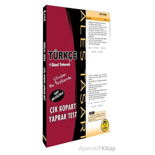 ALES Türkçe Yaprak Test - Kolektif - Tasarı Eğitim Yayınları
