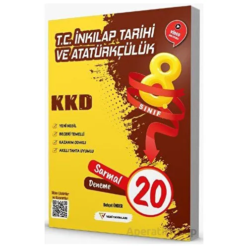 8. Sınıf T.C. İnkılap Tarihi ve Atatürkçülük 20 Sarmal Deneme - Behçet Önder - Veri Yayınevi